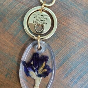 Chaveiro Flor Fada Azul e Ho´oponopono