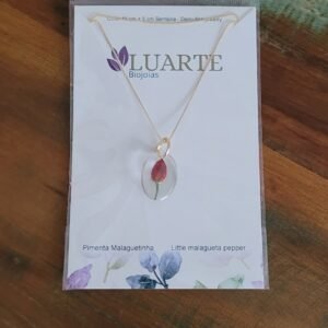 Colar Pimenta Malaguetinha Natural – Semijoia Banhada a Ouro