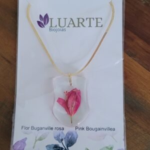 Colar Flor Buganville Natural – Semijoia Banhada a Ouro