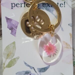 Chaveiro Sempre Viva Rosa e Pet Love CHA 004