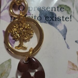 Chaveiro Pedra Natural Jaspe e Árvore da Vida CHA028