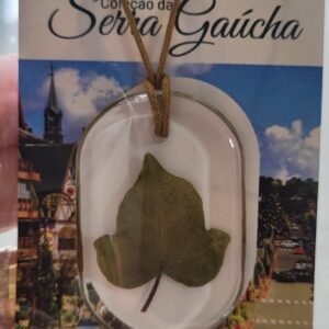 Colar folha verde oval COR025